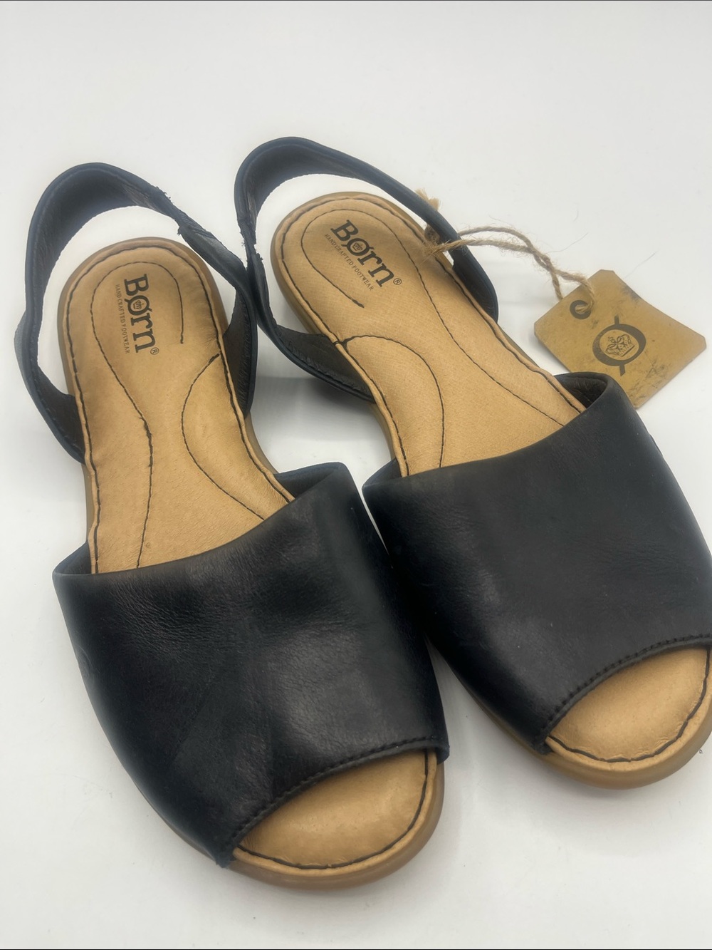 Born Black Open-Toe Slingback Sandals